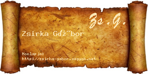 Zsirka Gábor névjegykártya