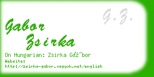 gabor zsirka business card